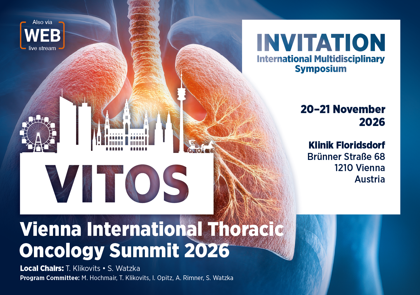 Vienna International Thoracic Oncology Summit (VITOS) 2026 – Endorsed by ESTS 20–21 November 2026 | 
