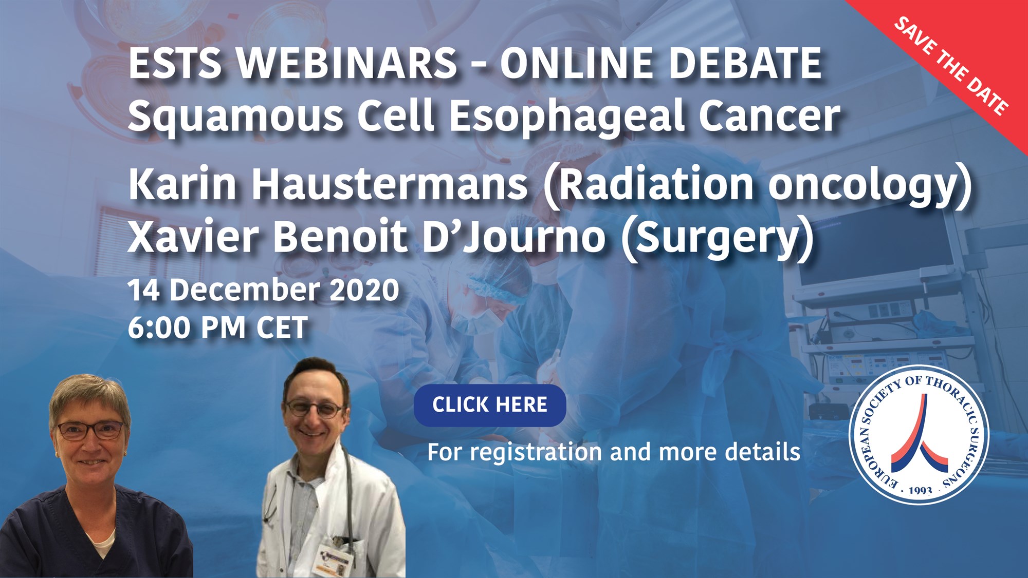 ESTS Webinar:  Online Debate: Squamous Cell Esophageal Cancer