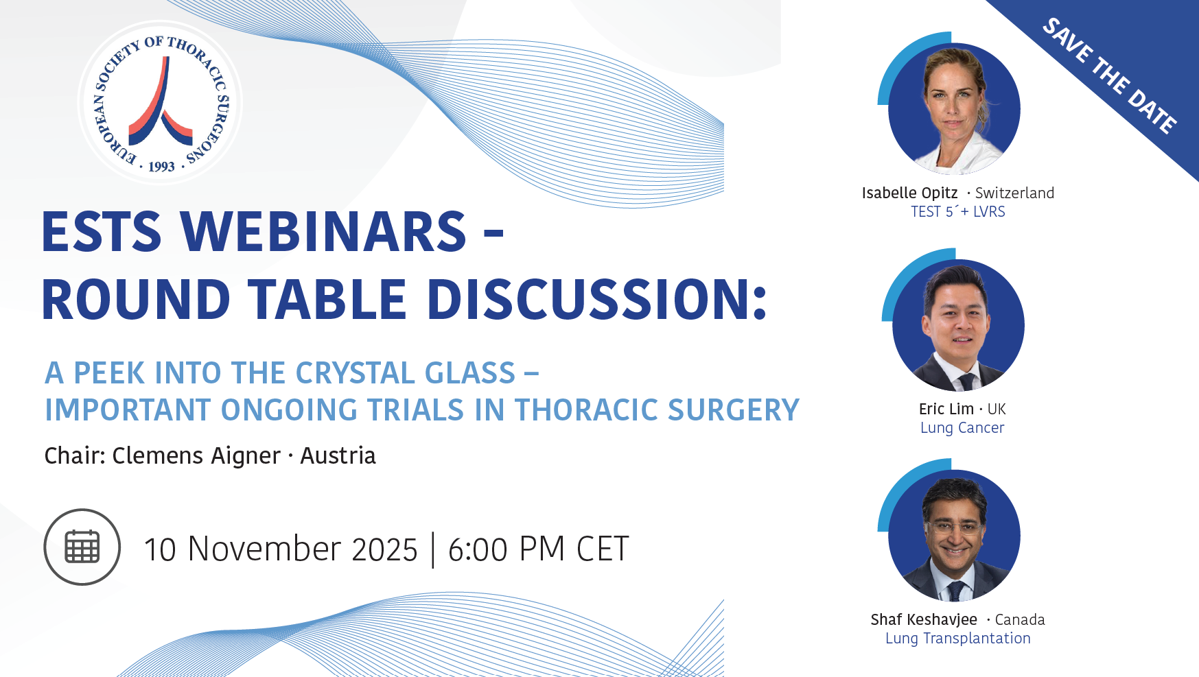 ESTS Webinar: A peek into the crystal glass – important ongoing trials in thoracic surgery image