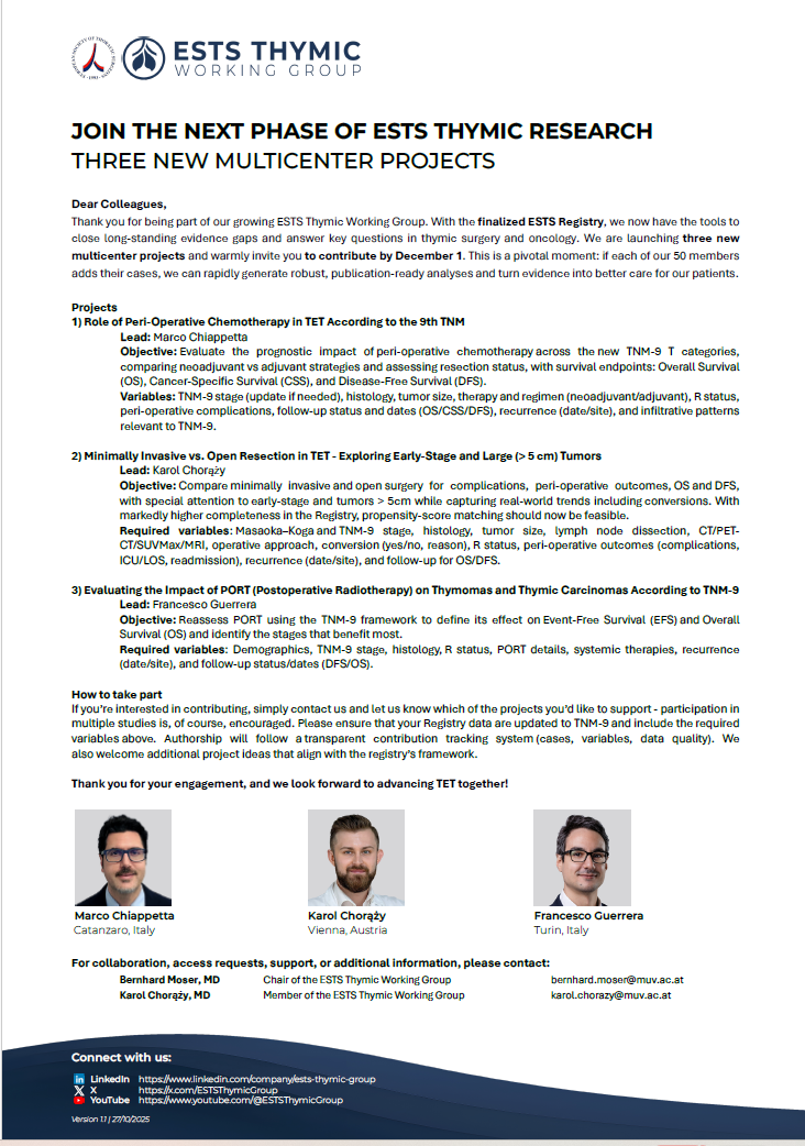 JOIN THE NEXT PHASE OF ESTS THYMIC RESEARCH image