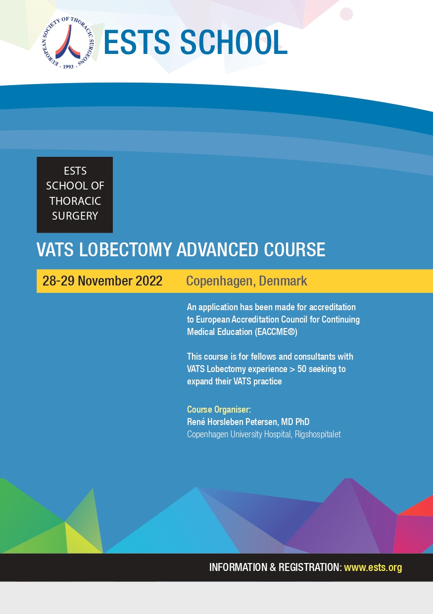 Registration Open for VATS Lobectomy Advanced Course, 28-29 November 2022, Copenhagen image