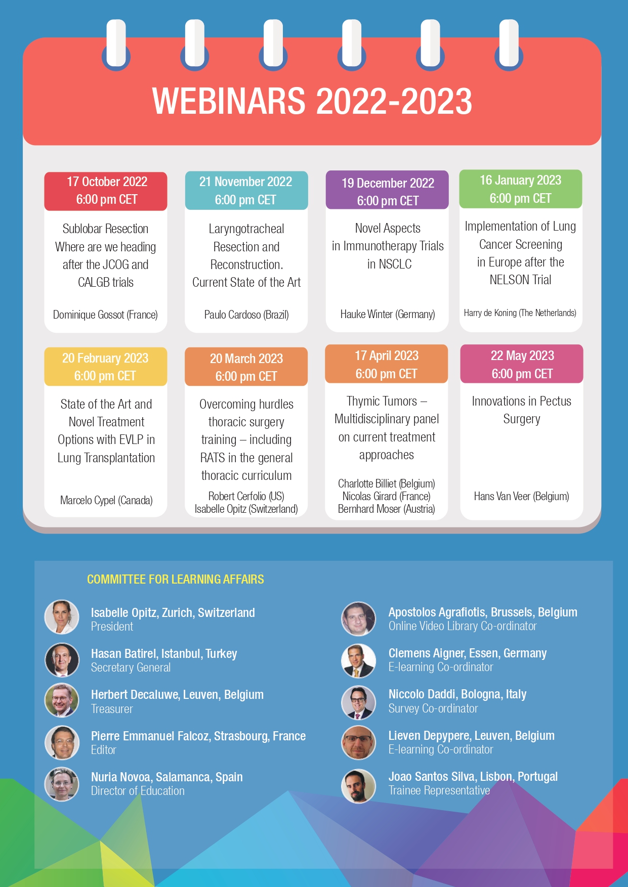 2022-2023 ESTS Educational Webinars image