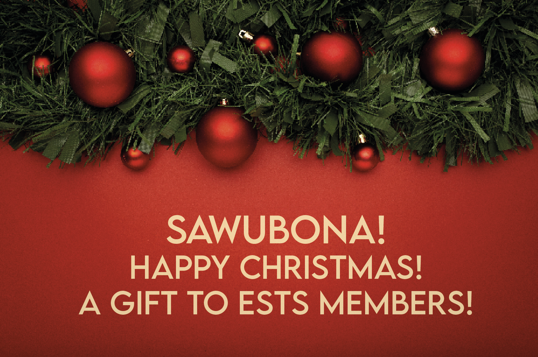 Sawubona!   Happy Christmas!    A Gift to ESTS Members! image