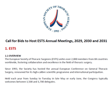 Call for Bids to Host ESTS Annual Meetings, 2029, 2030 and 2031